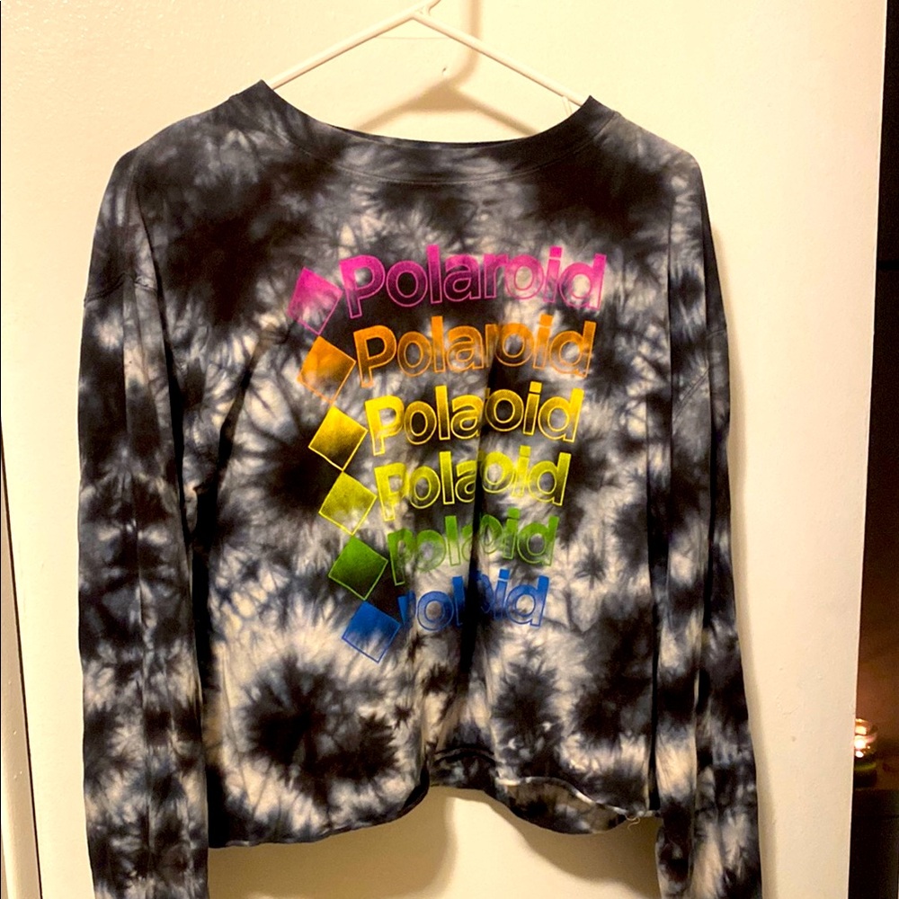 Polaroid Kids Tie-Dye Long Sleeve Shirt - Black and Multicolor